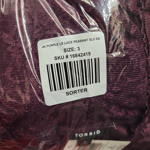 BABYDOLL LACE V-NECK TOP Size 3 - Picture 6 of 7